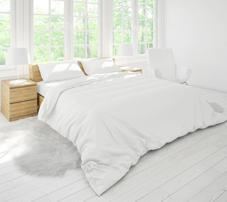 Комплект однотонного белого постельного белья из бязи Clean Calm