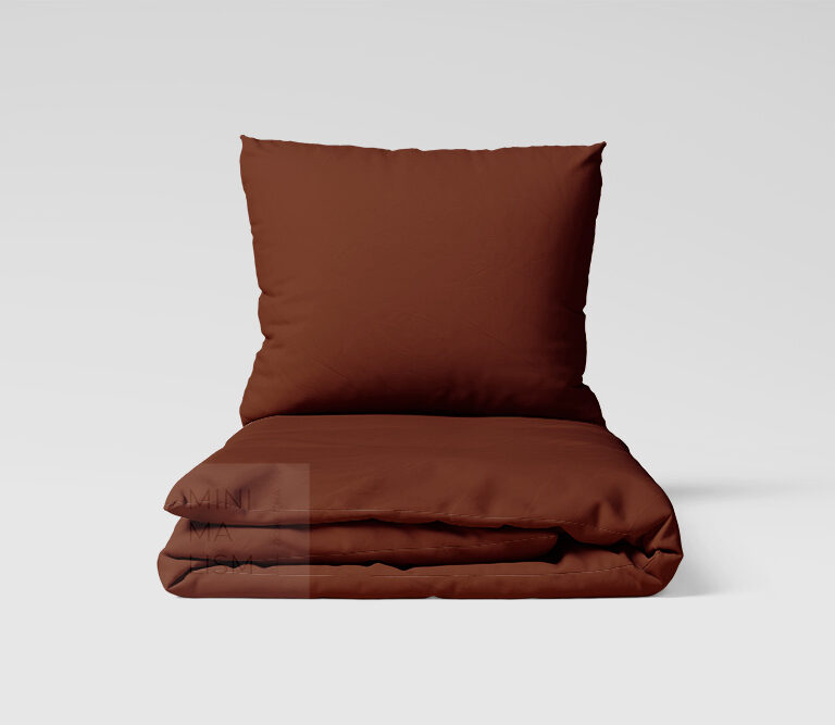 Комплект коричневого однотонного постельного белья Light Brown